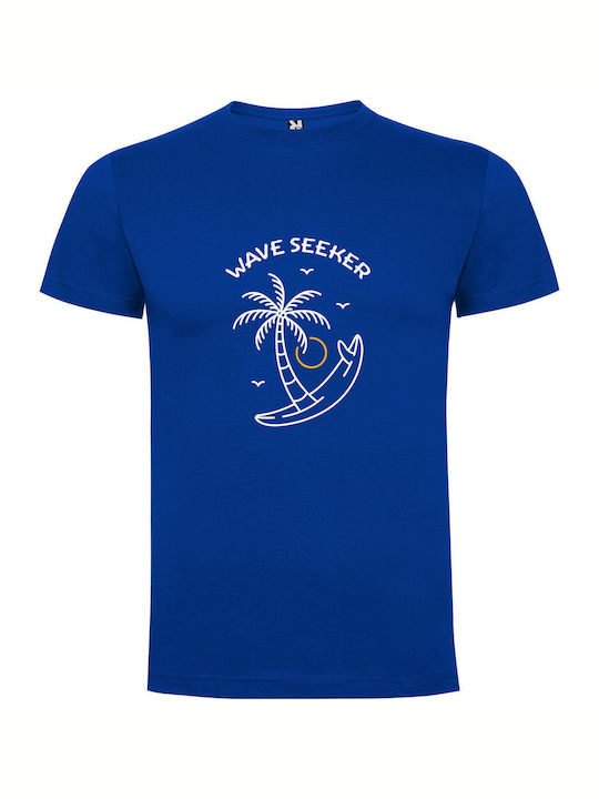 iLovePrints Palm On Noir Waters T-shirt Blue