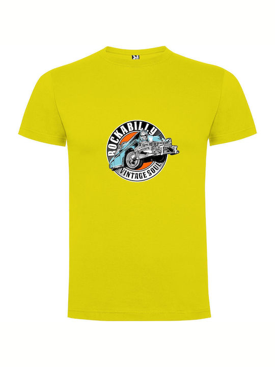 iLovePrints Rockin' Retro Ride T-shirt Gelb