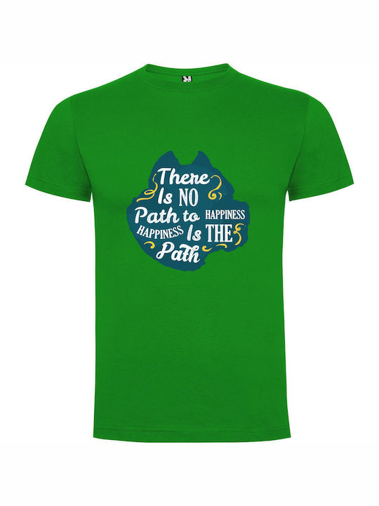 iLovePrints Path To Happiness Art T-shirt Green