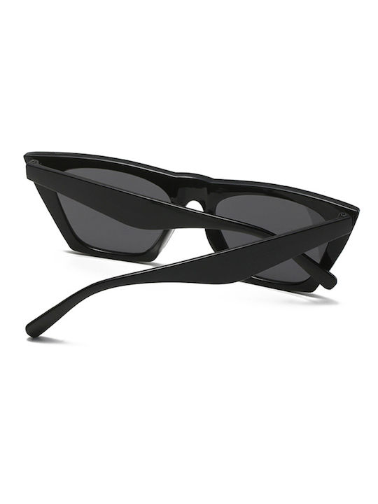 Techsuit Damen Sonnenbrille mit Schwarz Gestell und Schwarz Linse