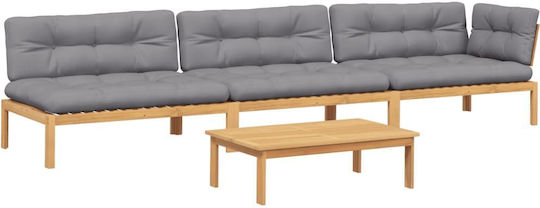 Garten- und Outdoor-Möbelsets Wohnzimmer Typsatz 4 Stück Braun mit Kissen Garten- und Outdoor-Möbelsets Wohnzimmer Typsatz 4 Stück Braun mit Kissen
