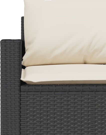 Garten- und Outdoor-Möbelsets 2 Stück Schwarz mit Kissen