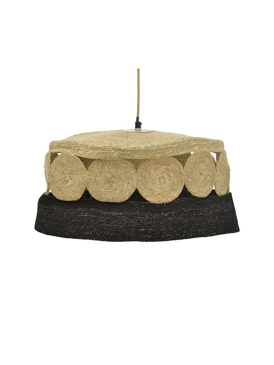 Inart Natural Κρεμαστό Φωτιστικό Χρυσό με Ντουί E27 50x50x115εκ.