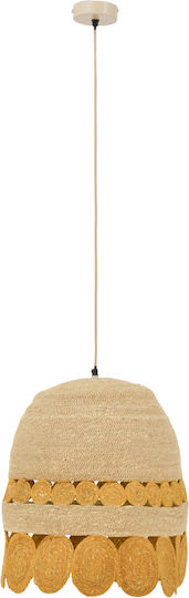 Inart Amide Pendant Light Gold with Socket E27 50x50x125cm