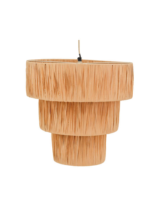 Inart Bombe Pendant Light Beige with Socket E27 40x40x120cm
