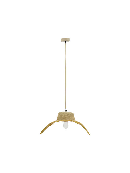 Inart Jarua Κρεμαστό Φωτιστικό Χρυσό με Ντουί E27 65x65x110εκ.