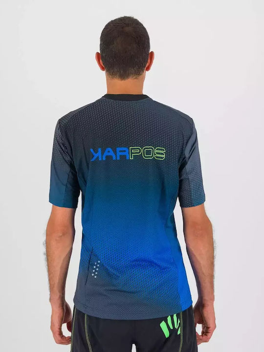 Karpos Outdoor Ανδρικό Αθλητικό T-shirt Κοντομάνικο Black/indigo B./green Fluo