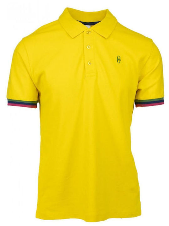 Conte Of Florence Men's Short Sleeve Blouse Polo Yellow