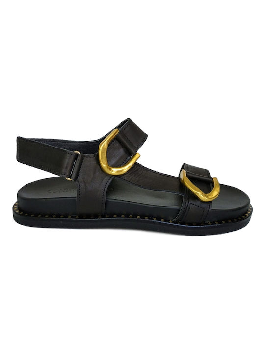Commanchero 51145-721 Women's Flat Sandals Genuine Leather Black