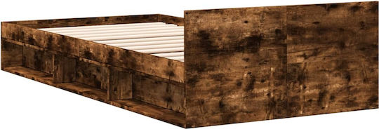 King Size Holzbetten Braune mit Lattenrost für Matratze 190x190cm