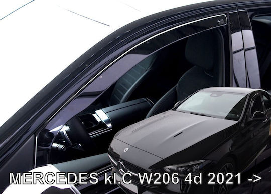 Heko Set of Windbreakers Front Car Dark Fime for Mercedes-Benz C Class W206 4D 2021 2pcs