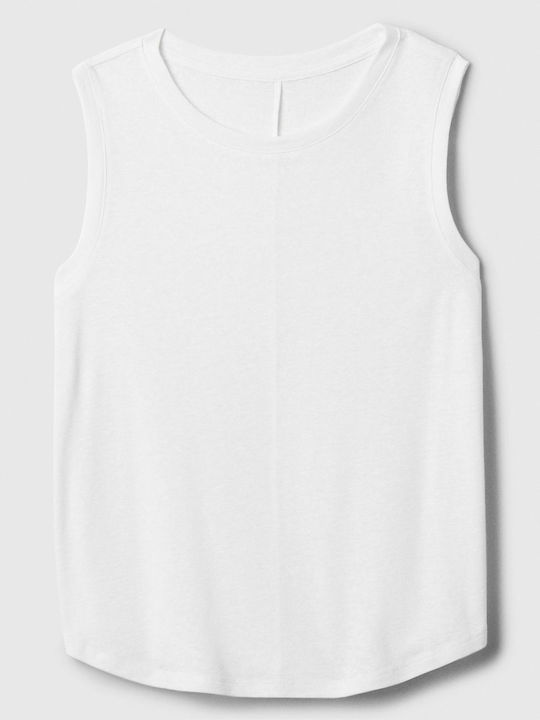 GAP Damen Sommerliche Bluse Leinen Ärmellos White