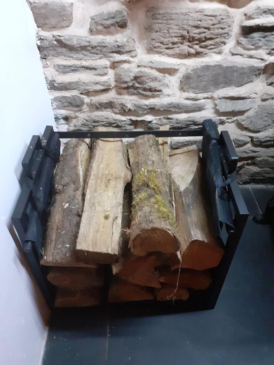 Μεταλλική Τσάντα Μεταφοράς Ξύλων 50.5x37x50cm Μαύρη