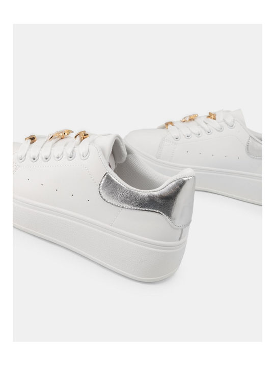 Adidași Flatforms Pentru Femei Alb