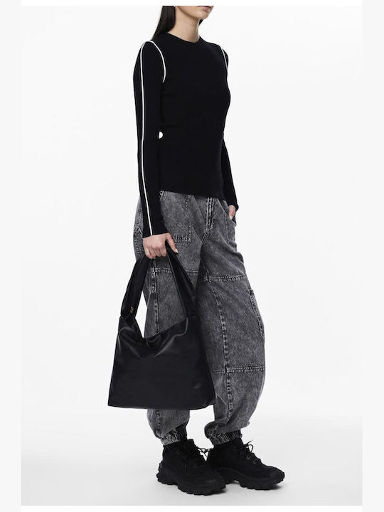 Pieces Damen Bluse Baumwolle mit Reißverschluss grey