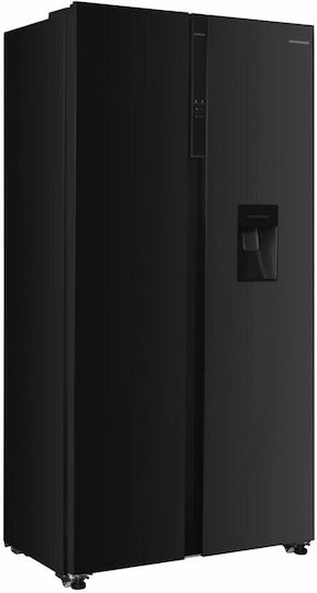 Heinner Ψυγείο Ντουλάπα 439lt Total NoFrost Υ177xΠ90xΒ59εκ. Μαύρο HSBS-H439NFBKWDE++