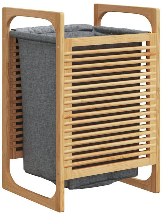vidaXL Перилна Кошница Бамбук С Капак 32x30x36.5см Сив