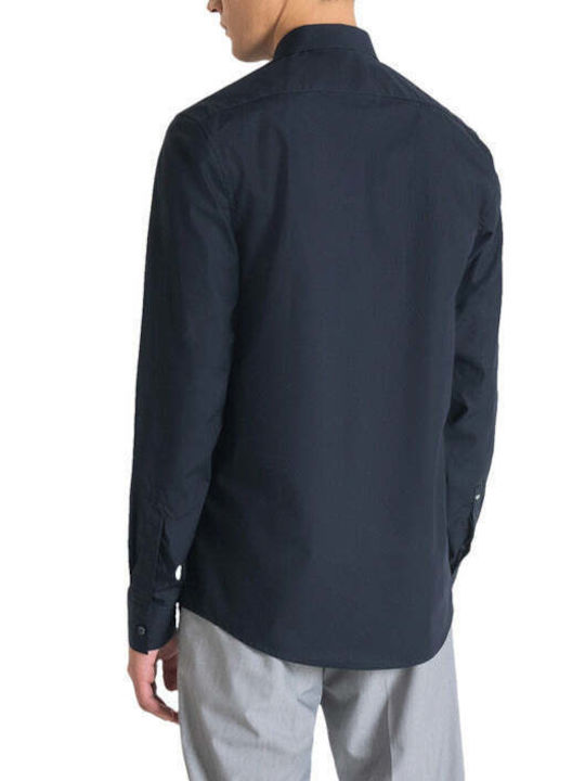 Antony Morato Men's Shirt Long-sleeved Cotton Black