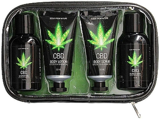 PharmQuests Cbd Bath And Shower Green Tea Hemp Oil Travel Set για Καθαρισμό Σώματος & Ενυδάτωση