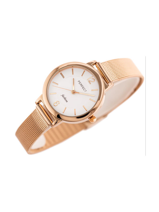 Perfect Watch with Pink Gold Metal Bracelet