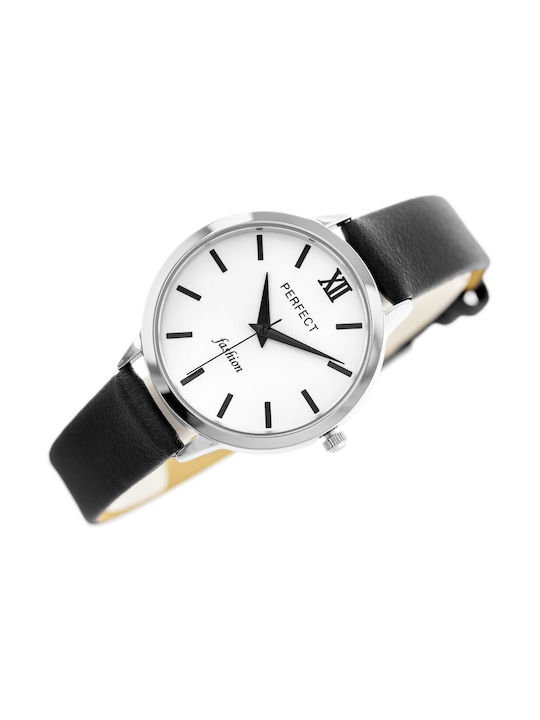 Perfect Watch with Black Leather Strap