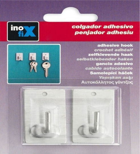 Self-Adhesive Hook Inofix 2040 41x25x17mm Set of 2 Pieces White 193-2040-2