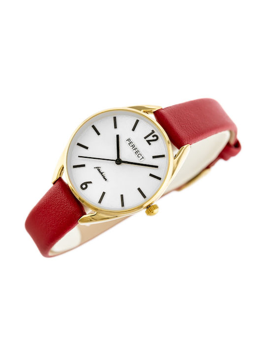 Perfect Watch with Red Leather Strap