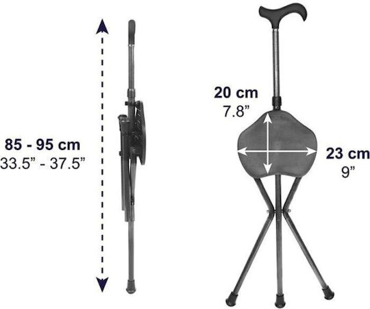 Folding Cane Chair 2 in 1 Carbon Fiber