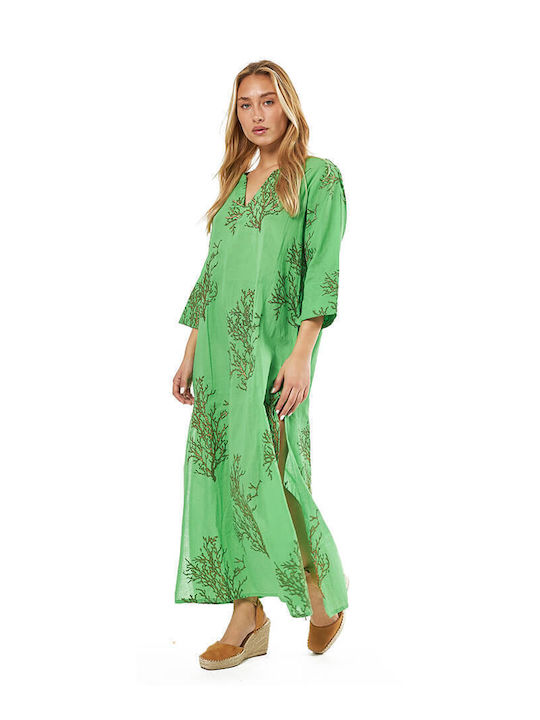 Verde Damen Kaftan Strand Grün