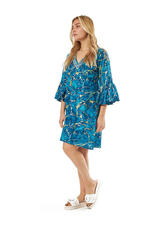 Verde Feminin Caftan de Plajă Albastru