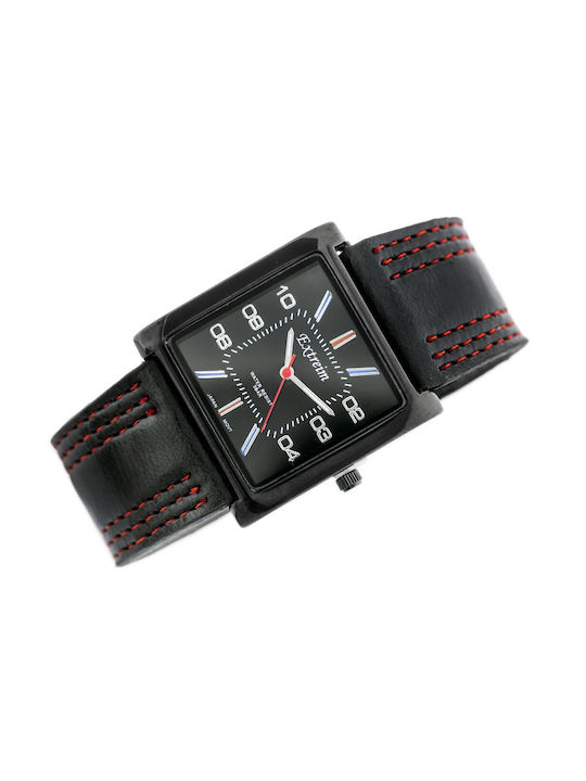 Extreim Watch with Black Leather Strap