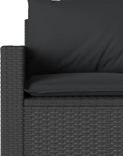 Garten- und Outdoor-Möbelsets 2 Stück Schwarz mit Kissen