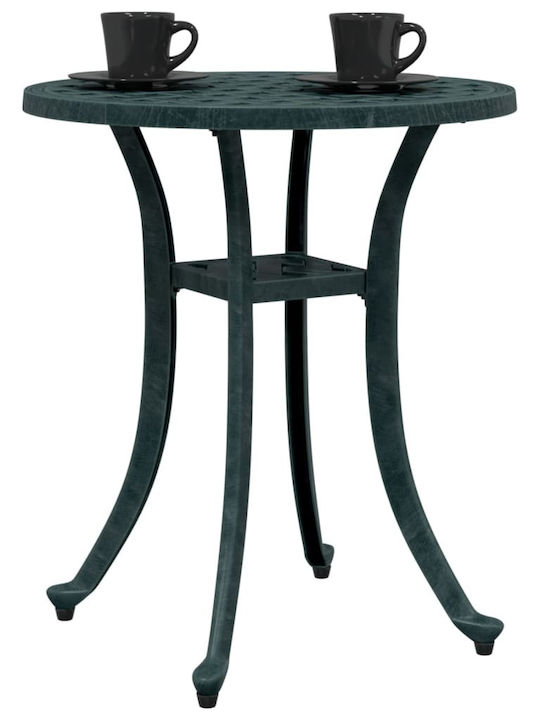 Sitting Room Outdoor Free Standing Aluminum Table Green 48x48x53cm