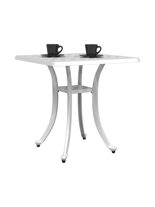 Sitting Room Outdoor Free Standing Aluminum Table White 53x53x53cm