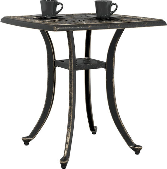 Sitting Room Outdoor Free Standing Aluminum Table Bronze 53x53x53cm