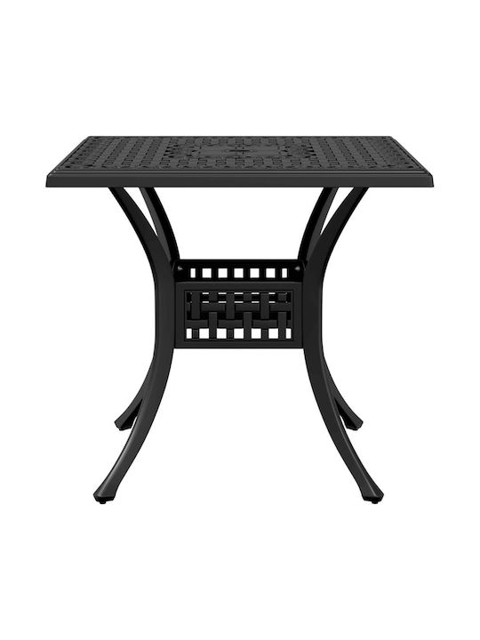 Tisch für kleine Außenbereiche Stabil Black Velvet-Black Metal 80x80x75cm