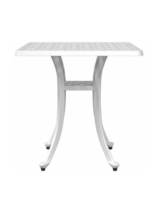 Sitting Room Outdoor Free Standing Aluminum Table White 53x53x53cm