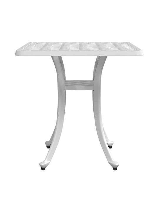 Sitting Room Outdoor Free Standing Aluminum Table White 53x53x53cm