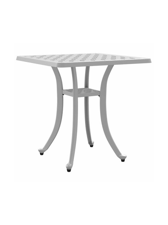 Sitting Room Outdoor Free Standing Aluminum Table White 53x53x53cm