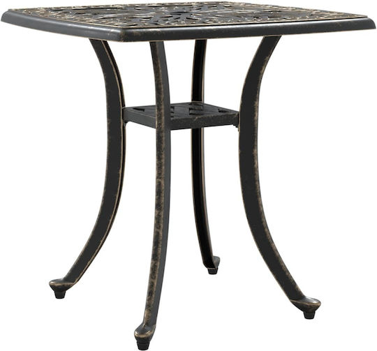 Sitting Room Outdoor Free Standing Aluminum Table Bronze 53x53x53cm