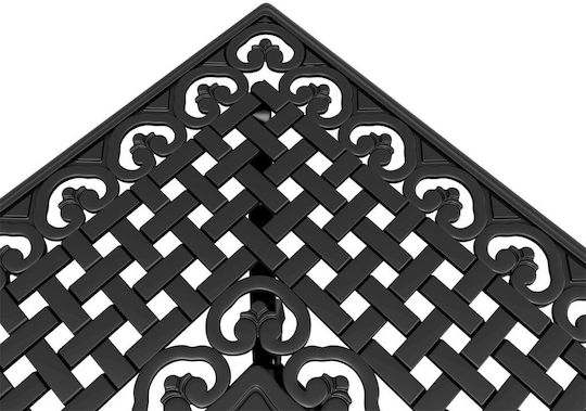 Outdoor Dinner Aluminum Table Black 80x80x75cm