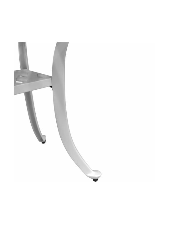 Sitting Room Outdoor Free Standing Aluminum Table White 53x53x53cm