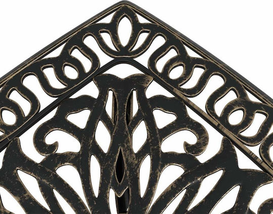 Sitting Room Outdoor Free Standing Aluminum Table Bronze 53x53x53cm
