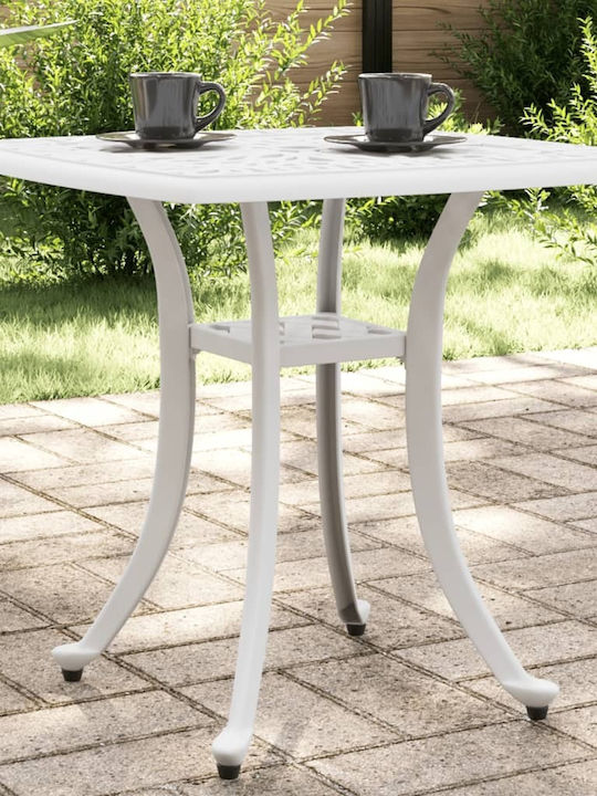 Sitting Room Outdoor Free Standing Aluminum Table White 53x53x53cm