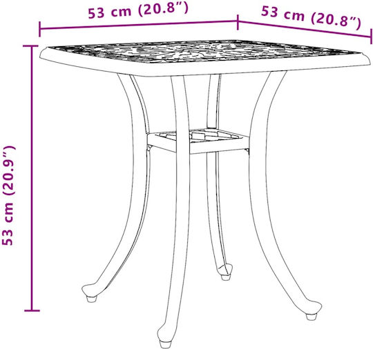 Masa Masa de lounge pentru spații exterioare mici Aluminiu Verde 53x53x53buc