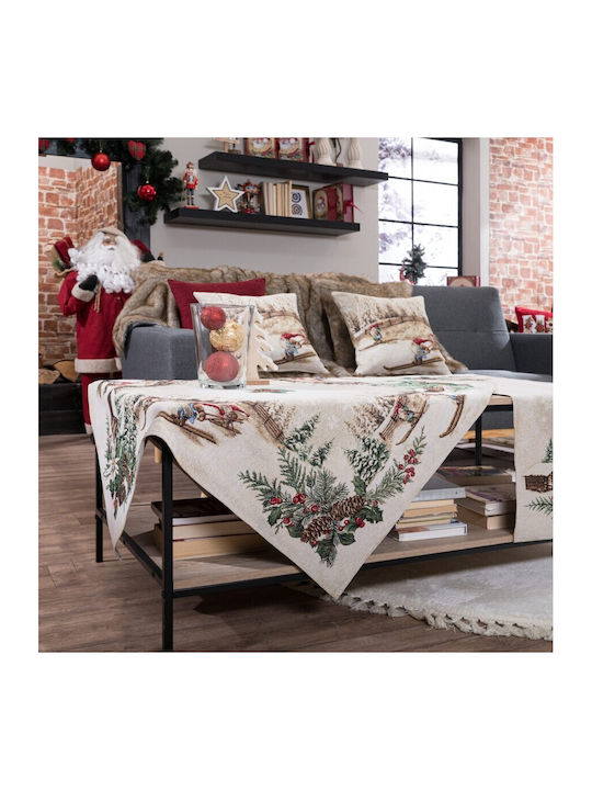 Teoran Set Christmas Tablecloths Square Fabric 2pcs