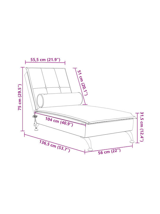 Recliner Catifea Bej L136.5xW56xH75buc