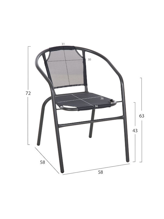 Gartenstühle Metallisch Ledan Graue 55x58x72cm