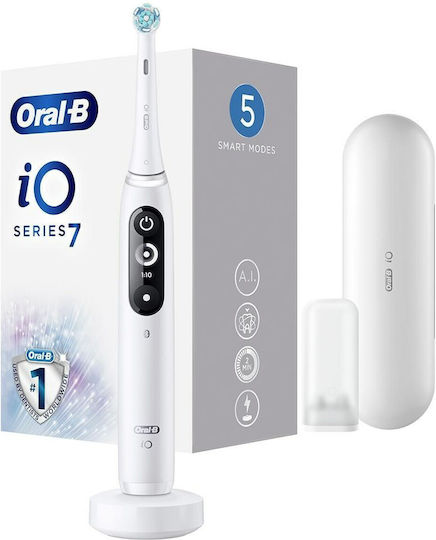 Oral-B Io Series 7 Electric Toothbrush with Pressure Sensor and Travel Case White