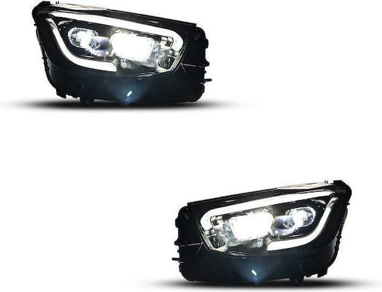 Front-Scheinwerfer-Set Mercedes-Benz GLC C253/X253 Upgrade Facelift Look 20210-2021 Schwarz Voll-LED DRL Motor